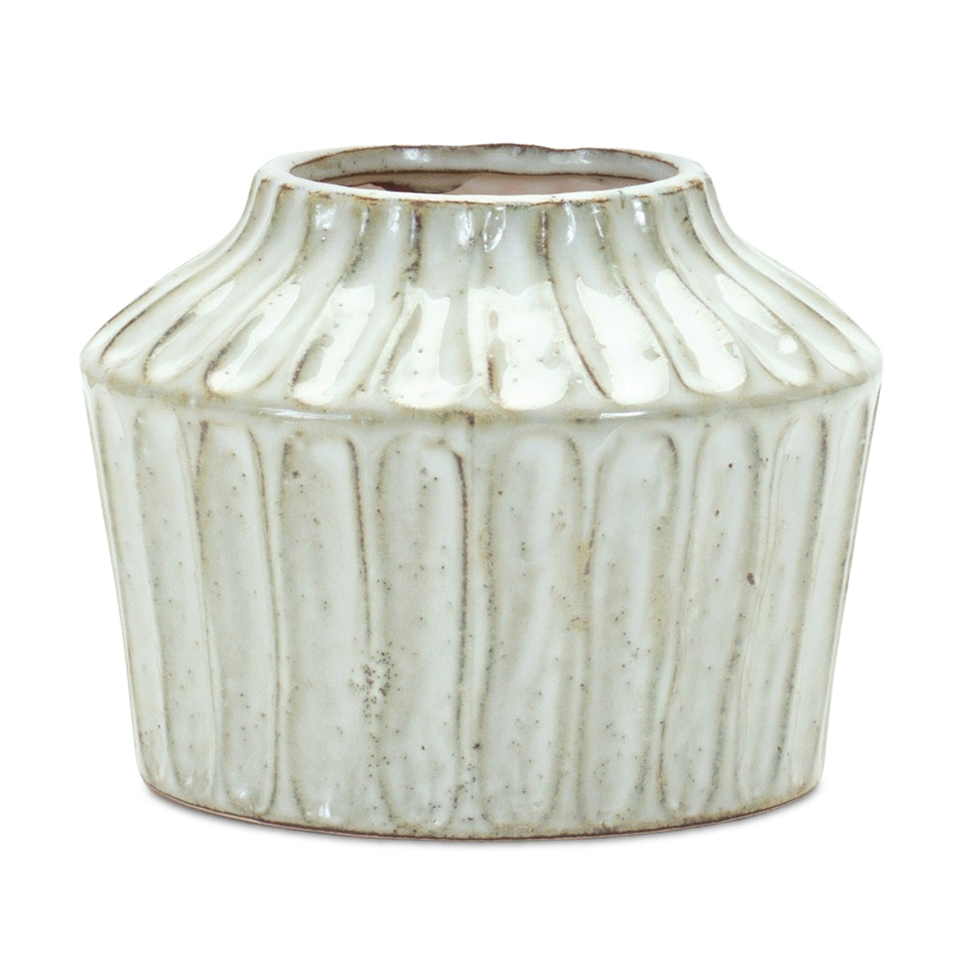 Rustic Carved Clay Vase 5