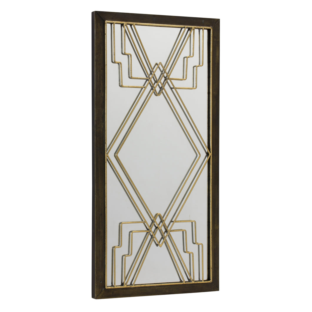 Metal Wall Mirror with Art Deco Design 23.75