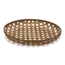 Load image into Gallery viewer, Large Round Bamboo Wooden Tray 26&quot;D
