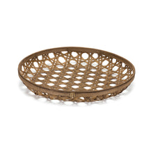 Load image into Gallery viewer, Large Round Bamboo Wooden Tray 22.25&quot;D
