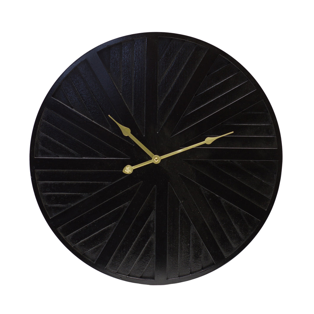 Modern Wood Wall Clock with Gold Hands 19.5