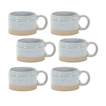 Load image into Gallery viewer, Rustic Porcelain Mug with Beige Accent (Set of 6)
