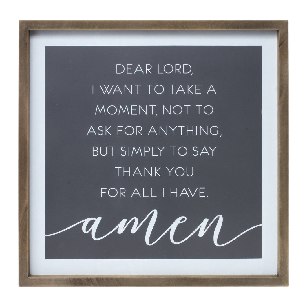 Wooden Thank You Prayer Plaque 19.75