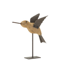 Load image into Gallery viewer, Natural Fir Wood Bird Figurine with Rustic Metal Accents (Set of 2)

