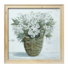Load image into Gallery viewer, Wood Framed Floral Basket Print (Set of 2) 17&quot;SQ Wood/Glass
