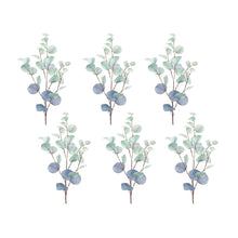 Load image into Gallery viewer, Blue Silver Dollar Eucalyptus Leaf Spray (Set of 6)
