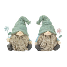 Load image into Gallery viewer, Stone Garden Gnome Figurine with Flower Stem Accent (Set of 4)
