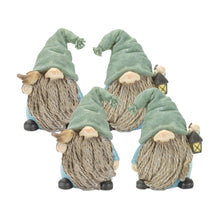 Load image into Gallery viewer, Stone Garden Gnome Figurine with Bird and Lantern Accent (Set of 4)
