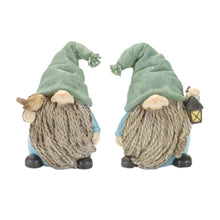 Load image into Gallery viewer, Stone Garden Gnome Figurine with Bird and Lantern Accent (Set of 4)

