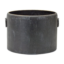 Load image into Gallery viewer, Round Distressed Metal Planter with Handles (Set of 2)
