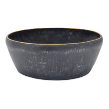 Load image into Gallery viewer, Round Distressed Metal Planter with Gold Accent (Set of 2)
