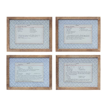 Load image into Gallery viewer, Wood Framed Vintage Recipe Card (Set of 4)
