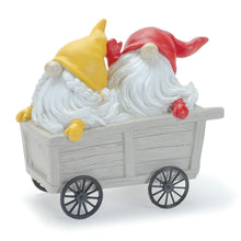 Load image into Gallery viewer, Whimsical Garden Gnome Figurine Riding a Scooter and Wheelbarrow (Set of 2)
