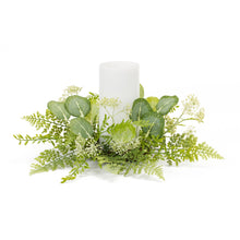 Load image into Gallery viewer, Mixed Fern and Eucalyptus Foliage Candle Ring (Set of 4)
