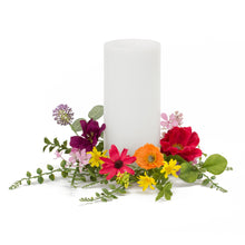 Load image into Gallery viewer, Mixed Rainbow Floral Candle Ring (Set of 6)
