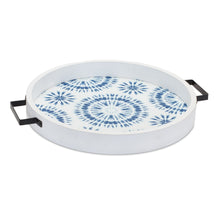 Load image into Gallery viewer, Round Wooden Tie-Dye Design Tray (Set of 2)
