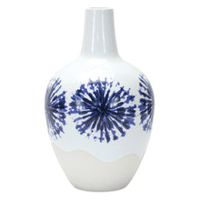 Load image into Gallery viewer, Two-Tone Tie Dye Design Ceramic Vase 11&quot;H

