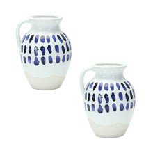 Load image into Gallery viewer, Two-Tone Tie Dye Design Ceramic Pitcher Vase (Set of 2)
