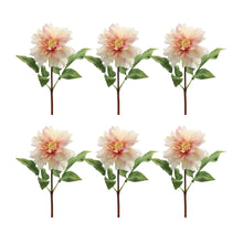 Load image into Gallery viewer, Coral Pink Dahlia Flower Stem (Set of 6)
