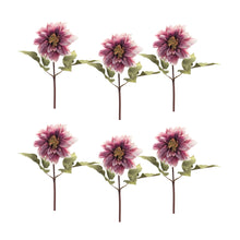 Load image into Gallery viewer, Purple Dahlia Flower Stem (Set of 6)
