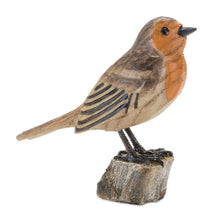 Load image into Gallery viewer, Rustic Stone Bird Figurine Perched on Stump (Set of 2)
