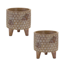 Load image into Gallery viewer, Resin Honeycomb Bumble Bee Planter with Legs (Set of 2)

