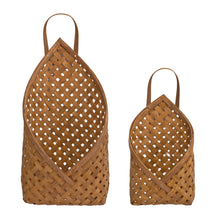 Load image into Gallery viewer, Woven Bamboo Basket Wall Pocket (Set of 2)
