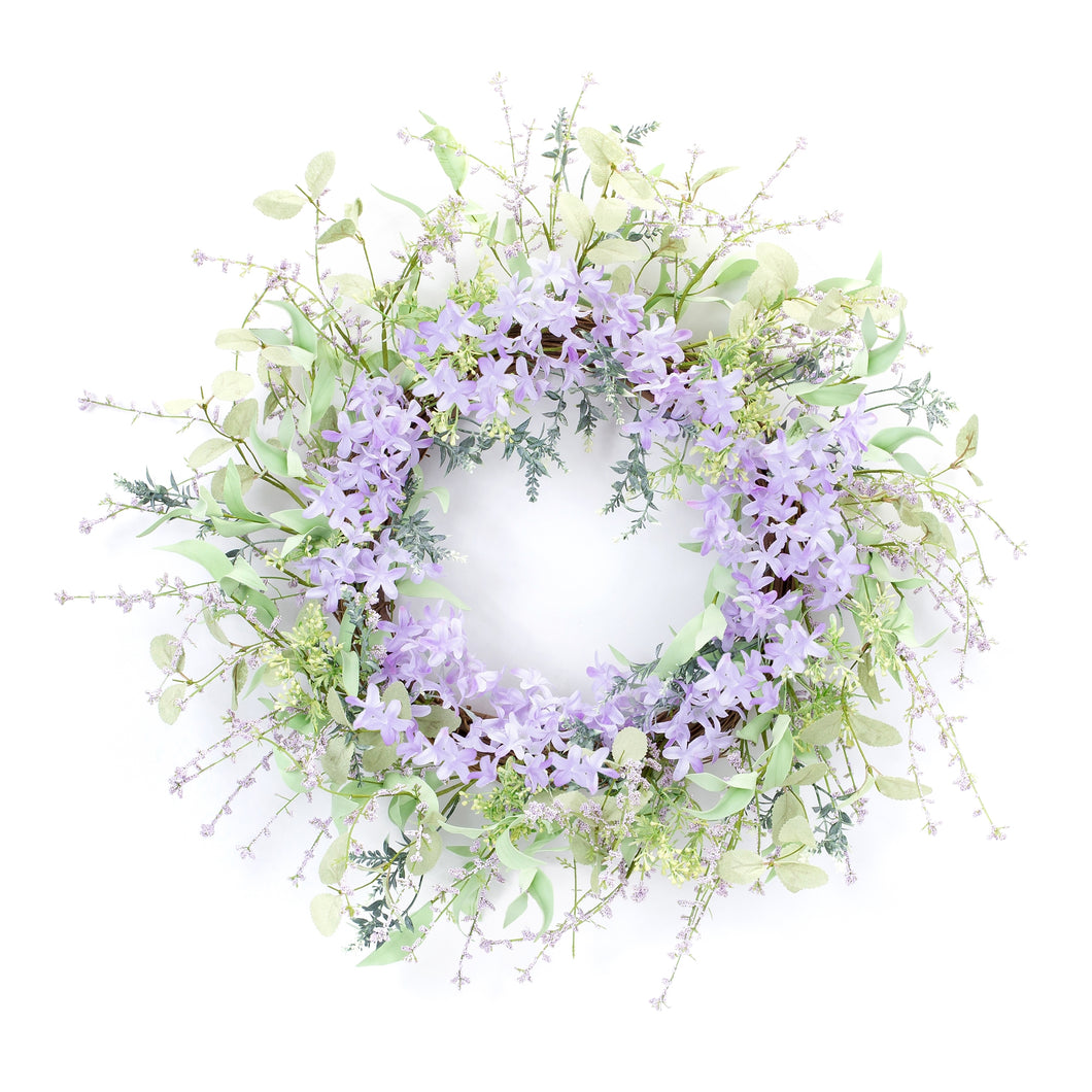Mixed Floral and Lavender Wreath 24.5