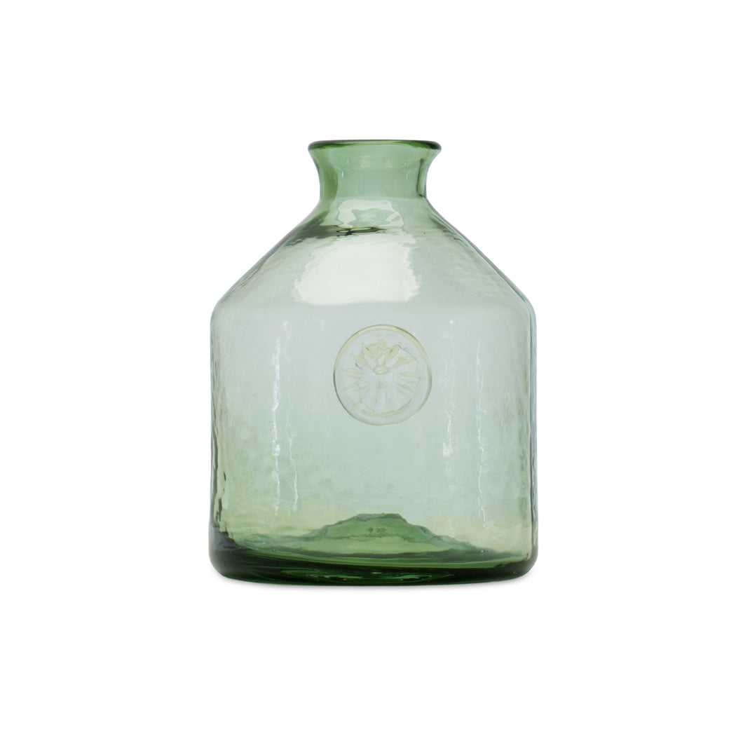 Sage Glass Bottle Neck Vase 6.75