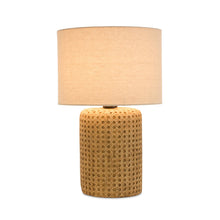Load image into Gallery viewer, Stone Table Lamp with Rattan Design 18&quot;H
