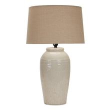 Load image into Gallery viewer, Ivory White Terra Cotta Table Lamp 25.5&quot;H
