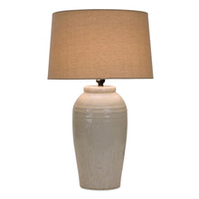 Load image into Gallery viewer, Ivory White Terra Cotta Table Lamp 25.5&quot;H
