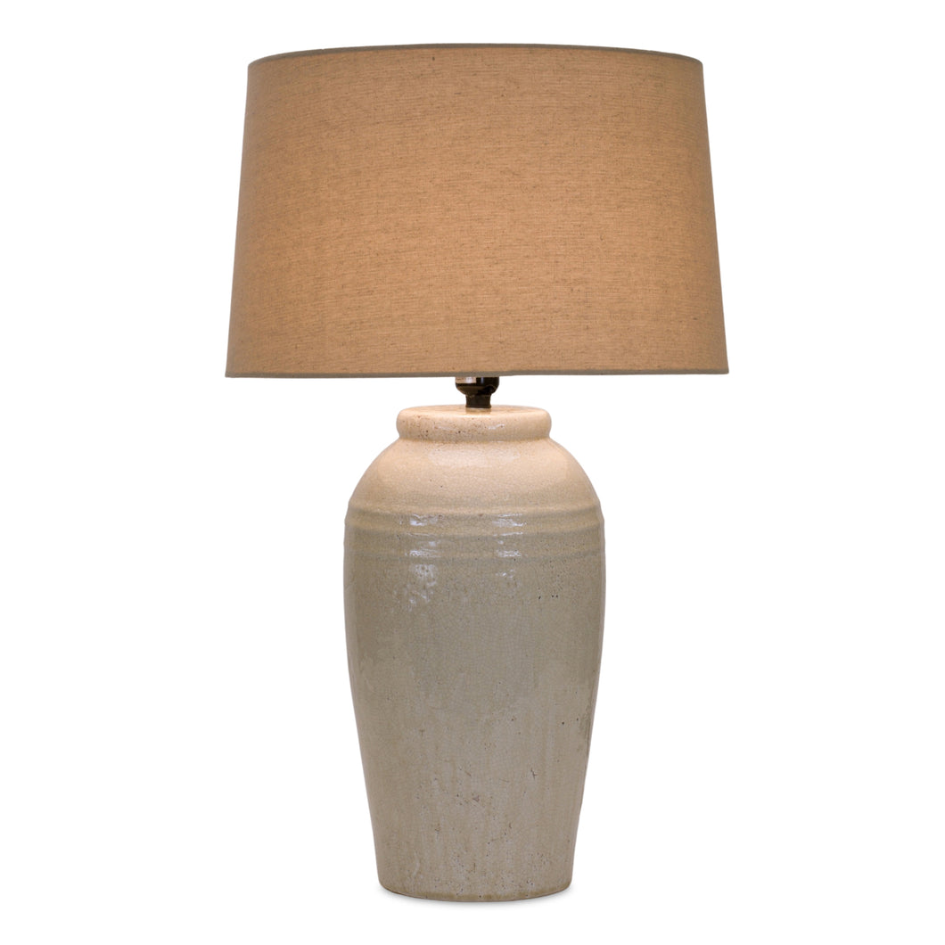 Ivory White Terra Cotta Table Lamp 25.5