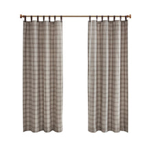 Load image into Gallery viewer, Olliix Anaheim 100% Polyester Jacquard Plaid Faux Leather Tab Top Panel With Fleece Lining By Madison Park MP40-6765
