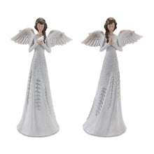 Load image into Gallery viewer, Angel Figurine with Silver Floral Accent (Set of 2)
