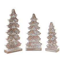 Load image into Gallery viewer, Wood Carved Pine Tree (Set of 3)
