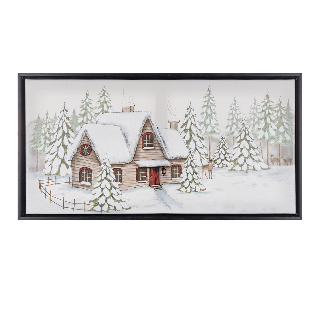Framed Winter Scene Canvas Wall Art 25