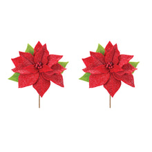 Load image into Gallery viewer, Poinsettia Flower Stem (Set of 2)
