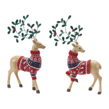Load image into Gallery viewer, Mistletoe Antler Deer Figurine (Set of 2)
