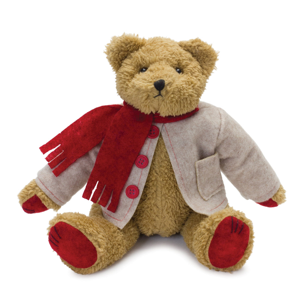 Vintage Teddy Bear with Coat and Scarf 14