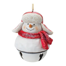 Load image into Gallery viewer, Snowman Sleigh Bell Ornament (Set of 12)
