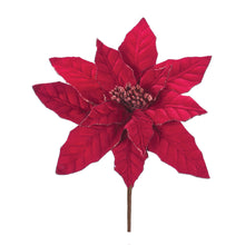 Load image into Gallery viewer, Glittered Poinsettia Stem (Set of 24)
