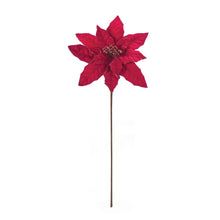 Load image into Gallery viewer, Glittered Poinsettia Stem (Set of 24)
