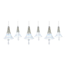 Load image into Gallery viewer, Beaded Irredescent Glass Bell Ornament (Set of 6)
