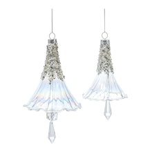 Load image into Gallery viewer, Beaded Irredescent Glass Bell Ornament (Set of 6)

