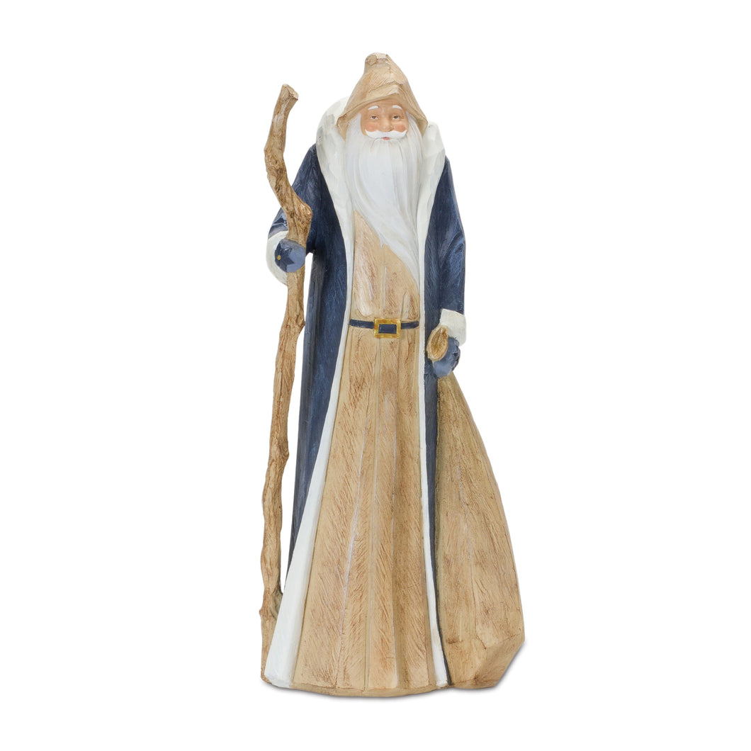 Rustic Santa Statue with Staff 15.75