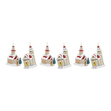 Load image into Gallery viewer, Glittered Glass Church Ornament (Set of 6)
