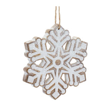 Load image into Gallery viewer, Glittered Snowflake Ornament (Set of 3)
