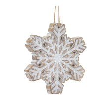 Load image into Gallery viewer, Glittered Snowflake Ornament (Set of 3)
