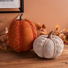 Load image into Gallery viewer, Woven Sweater Design Pumpkin (Set of 2)

